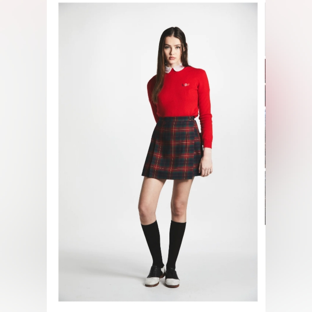 Plaid pleated schoolgirl skirt